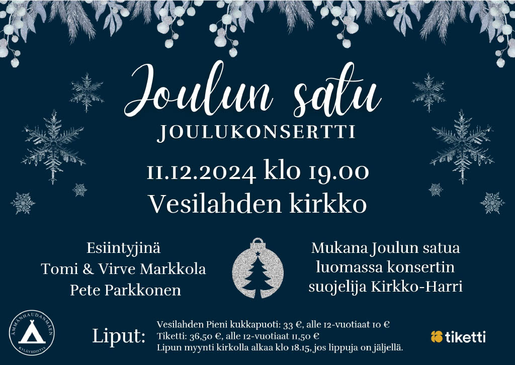 Joulun satu -joulukonsertin mainos.